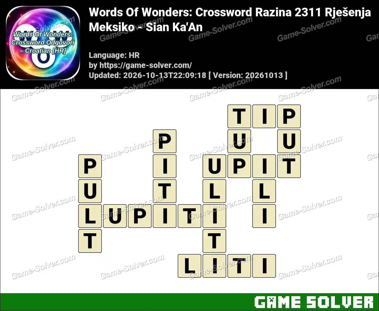 Words Of Wonders: Crossword Razina 2311 Rješenja – Meksiko – Sian Ka’An